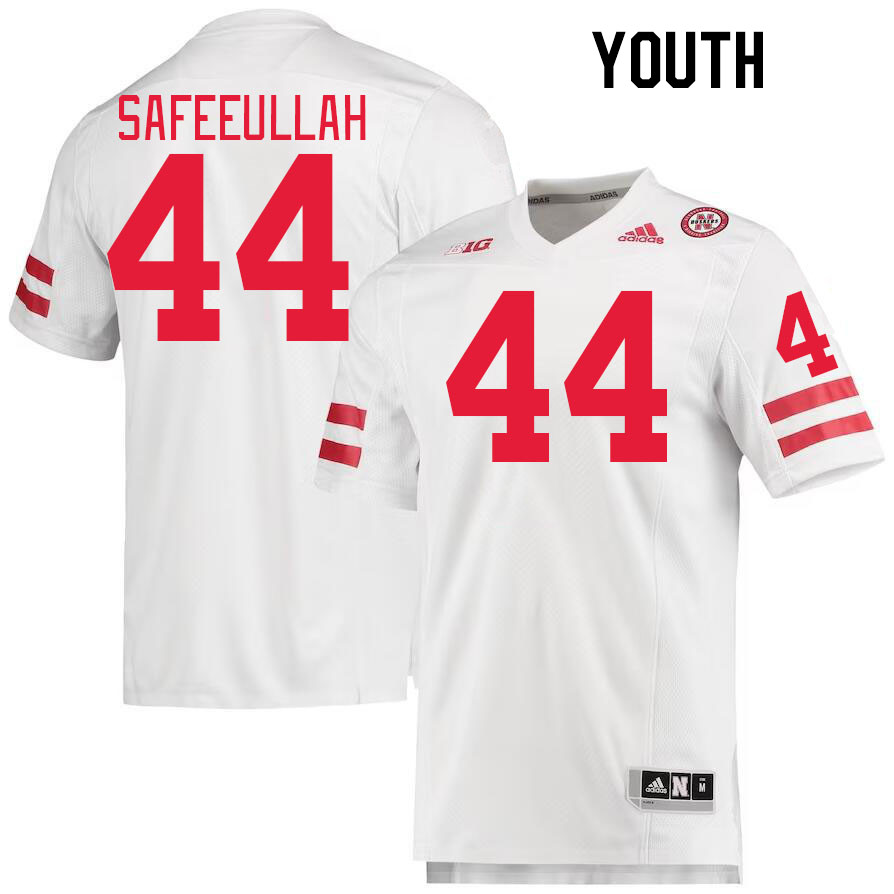 Youth #44 Syncere Safeeullah Nebraska Cornhuskers College Football Jerseys Stitched Sale-White - Click Image to Close